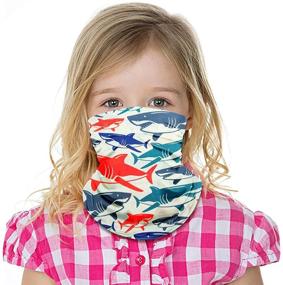 img 2 attached to 🧒 Adjustable Kids Neck Gaiter Face Mask for Boys and Girls - Reusable, Washable, and Adjustable Scarf Bandana Balaclava, 3 Pack