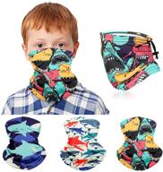 🧒 adjustable kids neck gaiter face mask for boys and girls - reusable, washable, and adjustable scarf bandana balaclava, 3 pack logo