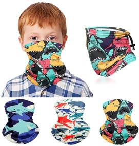 img 4 attached to 🧒 Adjustable Kids Neck Gaiter Face Mask for Boys and Girls - Reusable, Washable, and Adjustable Scarf Bandana Balaclava, 3 Pack