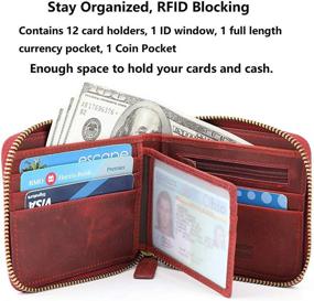 img 2 attached to Genuine Leather Zipper Wallet Blocking Men's Accessories and Wallets, Card Cases & Money Organizers