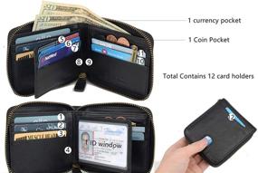 img 1 attached to Genuine Leather Zipper Wallet Blocking Men's Accessories and Wallets, Card Cases & Money Organizers