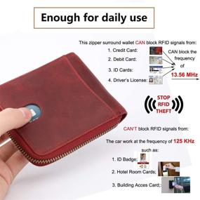 img 3 attached to Genuine Leather Zipper Wallet Blocking Men's Accessories and Wallets, Card Cases & Money Organizers