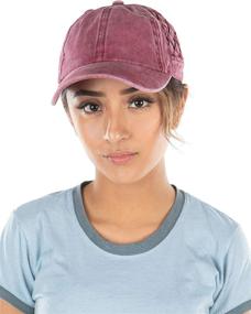 img 1 attached to Funky Junque Criss Cross Hat: The Ultimate Women's Ponytail Baseball Cap with a Distressed and Messy Bun Trucker Style