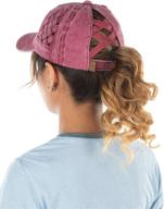 funky junque criss cross hat: the ultimate women's ponytail baseball cap with a distressed and messy bun trucker style логотип