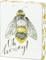 🍯 primitives by kathy 133235 wood box sign: oh honey, 5x4x1 inches of charm логотип