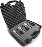 🎤 casematix cardioid dynamic and vocal microphone hard case - compatible with shure sm58, sm57, beta 58a and more - customizable foam for 6 mics logo