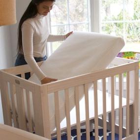 img 4 attached to Chemical-Free Lullaby Earth Breathe Safe Mini Crib Mattress: Dual-Firmness, Natural & Washable Protector Included