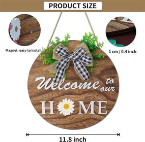 img 1 attached to 🏡 Funpeny Interchangeable Outdoor Round Wall Hanging Door Sign – Welcome Sign for Front Door, Porch Wall Decoration – Farmhouse Housewarming & Holiday Décor