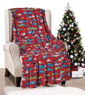 🚗 festive and cuddly décor&more holiday kids collection microplush throw blanket - red cars (50"x60") for a cozy holiday season logo