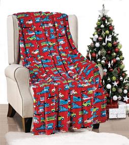 img 1 attached to 🚗 Festive and Cuddly Décor&More Holiday Kids Collection Microplush Throw Blanket - Red Cars (50"x60") for a Cozy Holiday Season