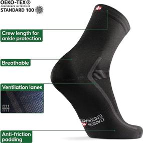 img 2 attached to 🚴 DANISH ENDURANCE Cycling Socks 3 Pack | Men & Women, Regular Ankle Crew | Breathable Bike Socks for Road Biking, MTB