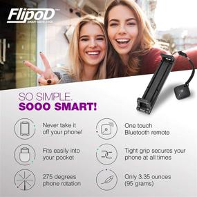 img 2 attached to 📷 Flipod Selfie Stick: The All-in-One Universal Extendable Smart Adjustable Phone Cradle Selfie Mount Tripod Stand Device with Remote Control for iPhone X/iPhone 8/8 Plus/iPhone 7/iPhone 7 Plus/Galaxy