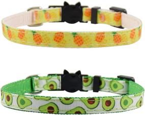 img 3 attached to Ximipet 2PCS Breakaway Cat Collar - Fruit Pattern - Adjustable Safety Collars for Cats & Kittens - 7-11.5in - Includes Accessories