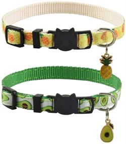 img 4 attached to Ximipet 2PCS Breakaway Cat Collar - Fruit Pattern - Adjustable Safety Collars for Cats & Kittens - 7-11.5in - Includes Accessories