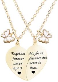 img 4 attached to MJARTORIA Valentine Friendship Golden Together Forever Butterfly
