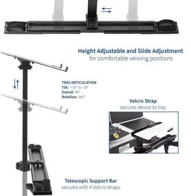 img 2 attached to 🏃 Adjustable Ergonomic Notebook Mount Stand for Treadmills - VIVO Universal Laptop Treadmill Desk, Stand-TDML1