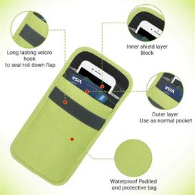 img 2 attached to 📱 Green Cell Phone Faraday Bag with RFID, Key FOB, GPS, UHF, IP Trace Blocking - Privacy Protector Case Sleeve