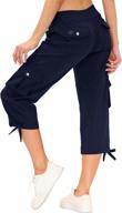 👖 mofiz women's cargo capris: lightweight quick-dry hiking running pants - outdoor athletic shorts with khaki loose fit, button closure & multiple pockets logo
