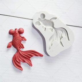 img 1 attached to 🐠 Fewo 2 Pack 3D Japanese Koi Fish Goldfish Cake Fondant Molds Carp Silicone Mold - High-Quality Sugar Craft, Chocolate, Soap, Clay & Resin Cupcake Decoration Supplies