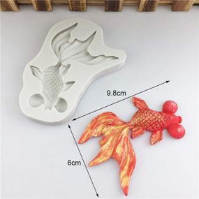 img 2 attached to 🐠 Fewo 2 Pack 3D Japanese Koi Fish Goldfish Cake Fondant Molds Carp Silicone Mold - High-Quality Sugar Craft, Chocolate, Soap, Clay & Resin Cupcake Decoration Supplies