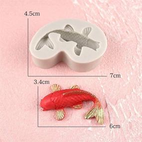 img 3 attached to 🐠 Fewo 2 Pack 3D Japanese Koi Fish Goldfish Cake Fondant Molds Carp Silicone Mold - High-Quality Sugar Craft, Chocolate, Soap, Clay & Resin Cupcake Decoration Supplies