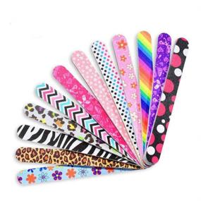 img 4 attached to 🎀 IFUNSON Professional Nail File and Buffers for Women Girls, Natural Emery Boards - 150/150 Grit Colorful, Pack of 12