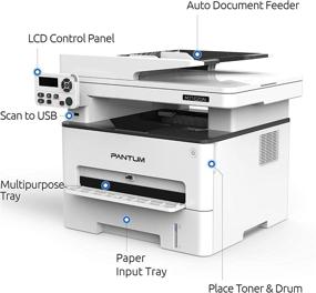 img 3 attached to 🖨️ Pantum M7102DN: High-Performance Multifunction Laser Printer with Copier, Scanner, and Automatic Two-Sided Printing - Black & White. Wired Network and USB 2.0 Connectivity.