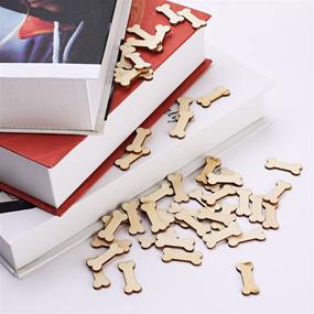 img 1 attached to 🐾 Craft Your Canine Creations: Cosmos Pack of 100 Unfinished Wood Dog Bone Cutouts for DIY Project Decoration and Painting