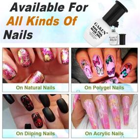 img 3 attached to 💅 Гель-клей для наклеек с металлическими цветочными узорами: крепкое сцепление - полное переноса | 15mlx1 бутылка - снятие в ванночке, необходима светодиодная лампа | Праздничный маникюр в стиле DIY.