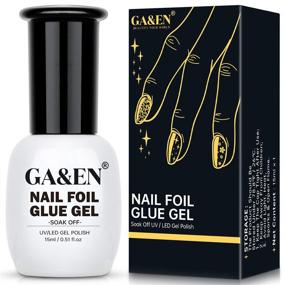img 4 attached to 💅 Гель-клей для наклеек с металлическими цветочными узорами: крепкое сцепление - полное переноса | 15mlx1 бутылка - снятие в ванночке, необходима светодиодная лампа | Праздничный маникюр в стиле DIY.