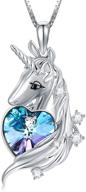 925 sterling silver toupop horse/giraffe/unicorn cute animal pendant necklace with crystal fashion jewelry, perfect gifts for women, teen girls, friends - birthday, christmas logo