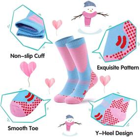 img 1 attached to Warm & Comfy Youth Ski Socks: Knee High Snowboarding & Skating Gear for Kids - 2 Pairs