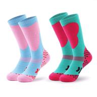 warm & comfy youth ski socks: knee high snowboarding & skating gear for kids - 2 pairs logo