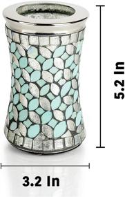 img 1 attached to 🛀 Enhance your Bathrooms &amp; Vanity Spaces with nu steel (Set of 4) Sea Foam Bath Accessory Set in Aqua Blue/Silver Glass Mosaic/ Stainless Steel