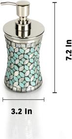 img 3 attached to 🛀 Enhance your Bathrooms &amp; Vanity Spaces with nu steel (Set of 4) Sea Foam Bath Accessory Set in Aqua Blue/Silver Glass Mosaic/ Stainless Steel