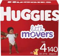 👶 подгузники huggies little movers размер 4, 140 штук логотип