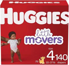 img 4 attached to 👶 Huggies Little Movers Baby Diapers Size 4, 140 Count