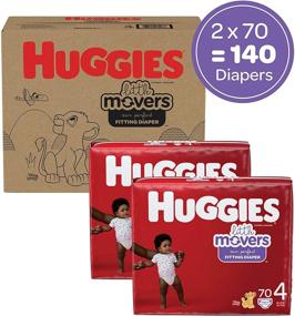 img 3 attached to 👶 Huggies Little Movers Baby Diapers Size 4, 140 Count