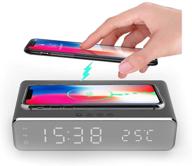 hopkog led smart alarm clock with time and temperature display, wireless charging pad dock - 10w qi-certified for iphone 11, 11 pro max, xr, xs max, xs, x, 8, 8 plus, galaxy s10 s9 s8, note 10 note 9 and more logo