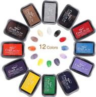 🖌️ large ink pad for rubber stamps - fstaor craft - non-toxic, washable safe ink pads for kids - permanent ink pads for paper, wood, fabric (pack of 12) logo