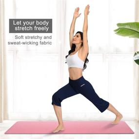 img 1 attached to 👖 HISKYWIN Inner Pocket Yoga Pants - 4 Way Stretch with Tummy Control for Workout and Running Activities, Long Bootleg Flare Pants