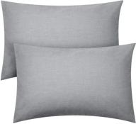 🛌 riuiin cotton queen pillowcase - 2 pack set, 20x30 inch, lightweight & super soft gray pillow cases with envelope closure - high-quality comfort logo