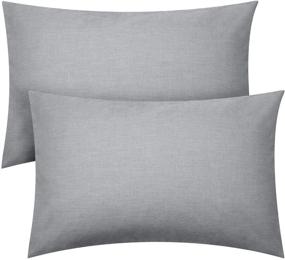 img 4 attached to 🛌 RIUIIN Cotton Queen Pillowcase - 2 Pack Set, 20x30 Inch, Lightweight & Super Soft Gray Pillow Cases with Envelope Closure - High-Quality Comfort