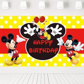 img 4 attached to 1st Birthday Mickey Mouse Party Supplies: 5x3ft Photography Backdrops for Girls and Boys, Baby Shower Banner Decoration, Photo Studio Props - LF-322