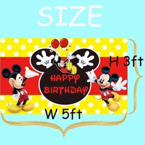 img 2 attached to 1st Birthday Mickey Mouse Party Supplies: 5x3ft Photography Backdrops for Girls and Boys, Baby Shower Banner Decoration, Photo Studio Props - LF-322