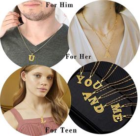 img 1 attached to 🌟 Personalized 18K Gold Filled Initial Necklace for Women - A-Z Alphabet Pendant Gift for Girls