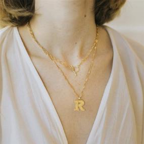 img 3 attached to 🌟 Personalized 18K Gold Filled Initial Necklace for Women - A-Z Alphabet Pendant Gift for Girls