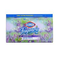 clorox bb0191 fraganzia fabric softener dryer sheets - 105 count lavender scented laundry sheets for fresh & fragrant clothes logo