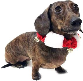 img 2 attached to 🔔 White and Red Christmas Plush Bell Collar by Midlee