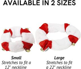 img 1 attached to 🔔 White and Red Christmas Plush Bell Collar by Midlee